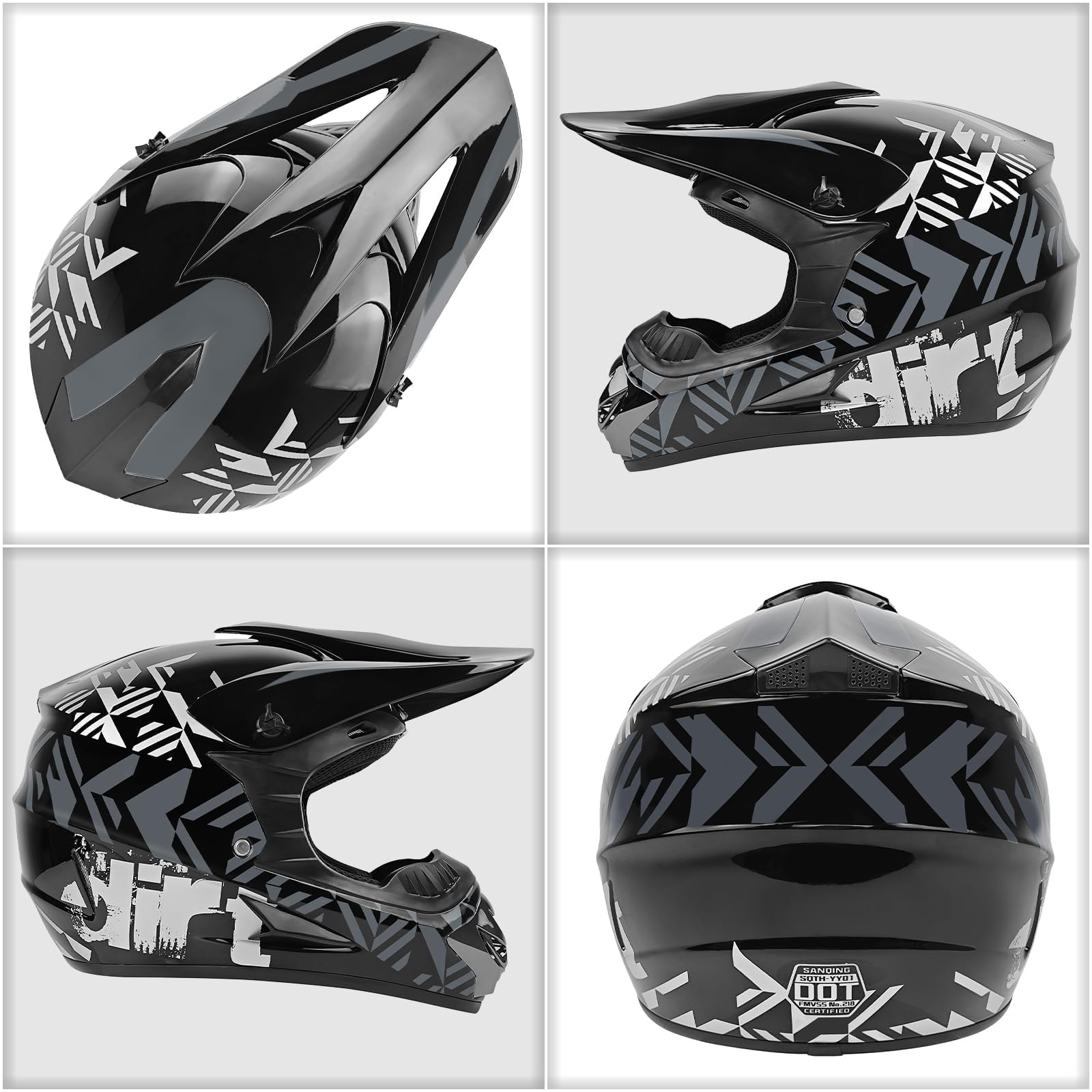 Foto 4 pulgar | Casco De Motocross Spark Dot Full Face Para Adulto, Color Gris, Talla Xl - Venta Internacional.