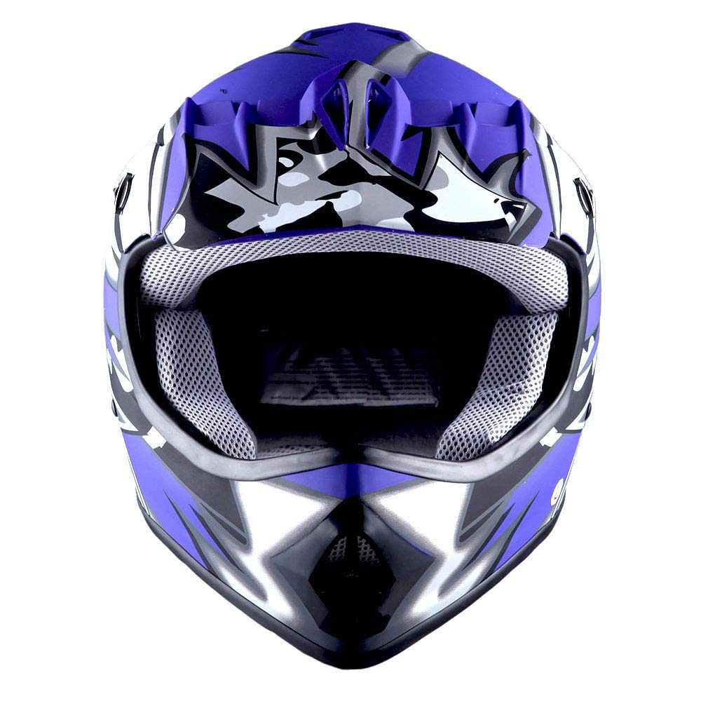Foto 7 pulgar | Casco Wow Para Niños De Motocross Bmx Mx Atv Star, Color Azul Mate - Venta Internacional.