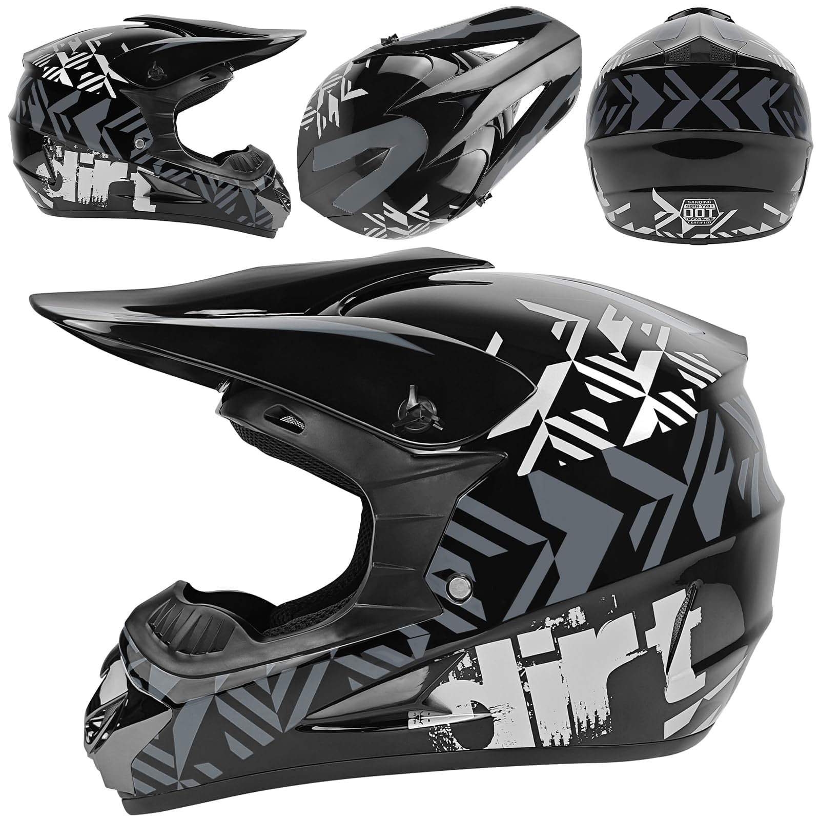 Foto 4 pulgar | Casco De Motocross Spark Dot Gris Integral Para Hombre Y Mujer - Venta Internacional.