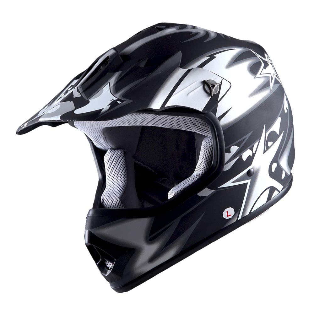 Casco Wow Para Niños De Motocross Bmx Mx Atv Star, Negro Mate - Venta Internacional.