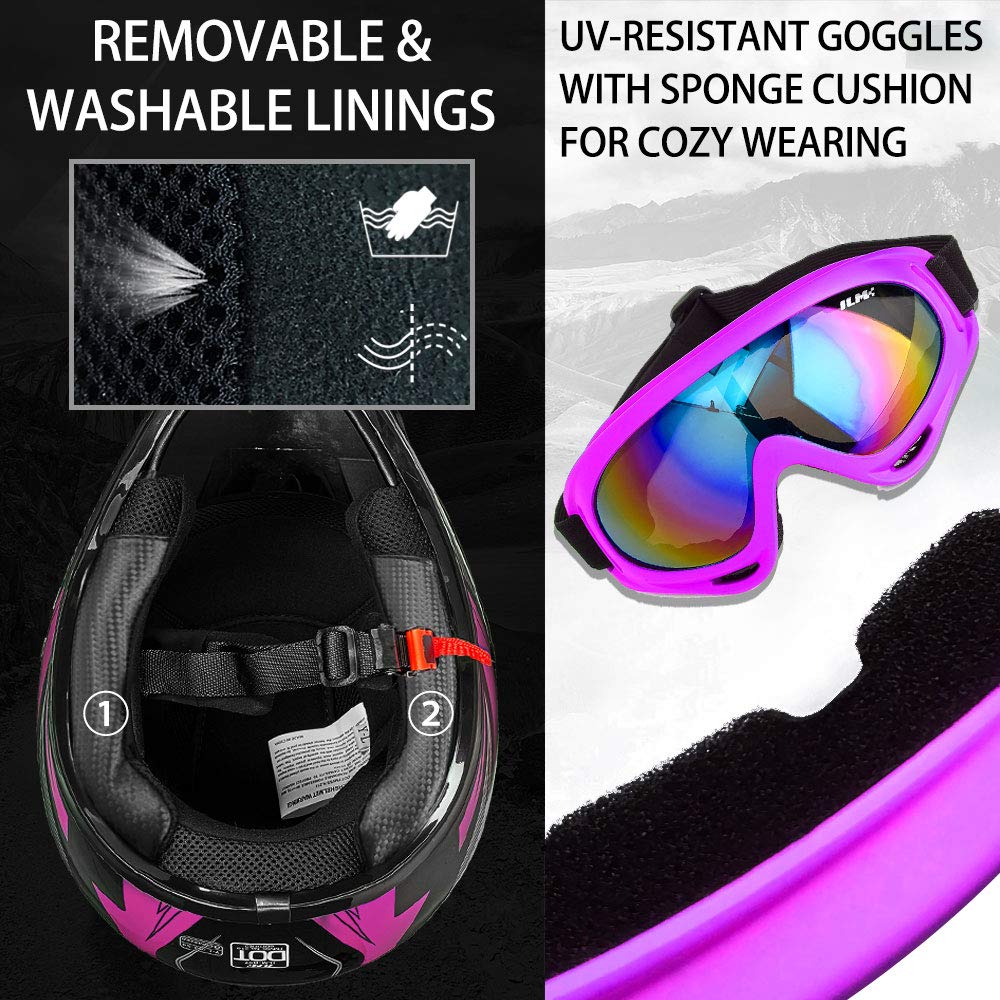 Foto 4 pulgar | Casco Ilm Youth Kids Motocross Atv Off Road Dot B07 Rosa Negro - Venta Internacional.