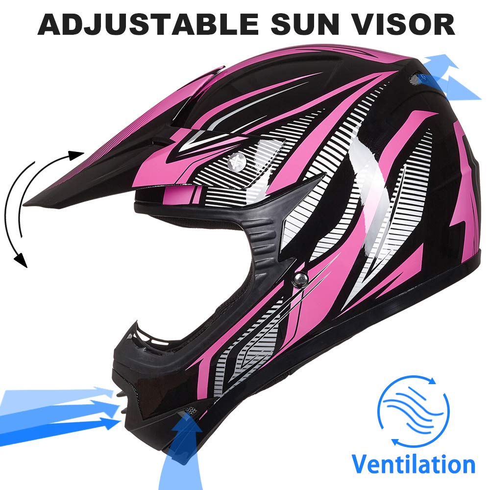 Foto 5 pulgar | Casco Ilm Youth Kids Motocross Atv Off Road Dot B07 Rosa Negro - Venta Internacional.