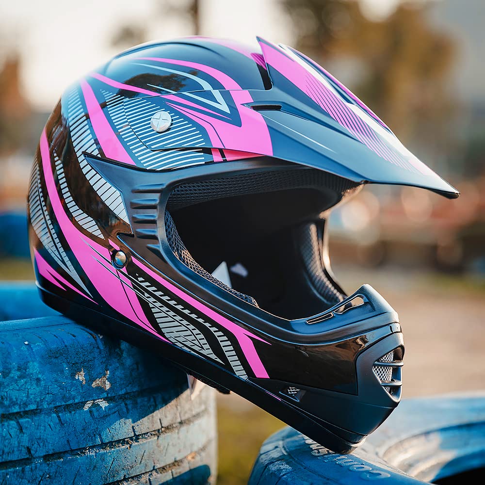 Foto 6 pulgar | Casco Ilm Youth Kids Motocross Atv Off Road Dot B07 Rosa Negro - Venta Internacional.