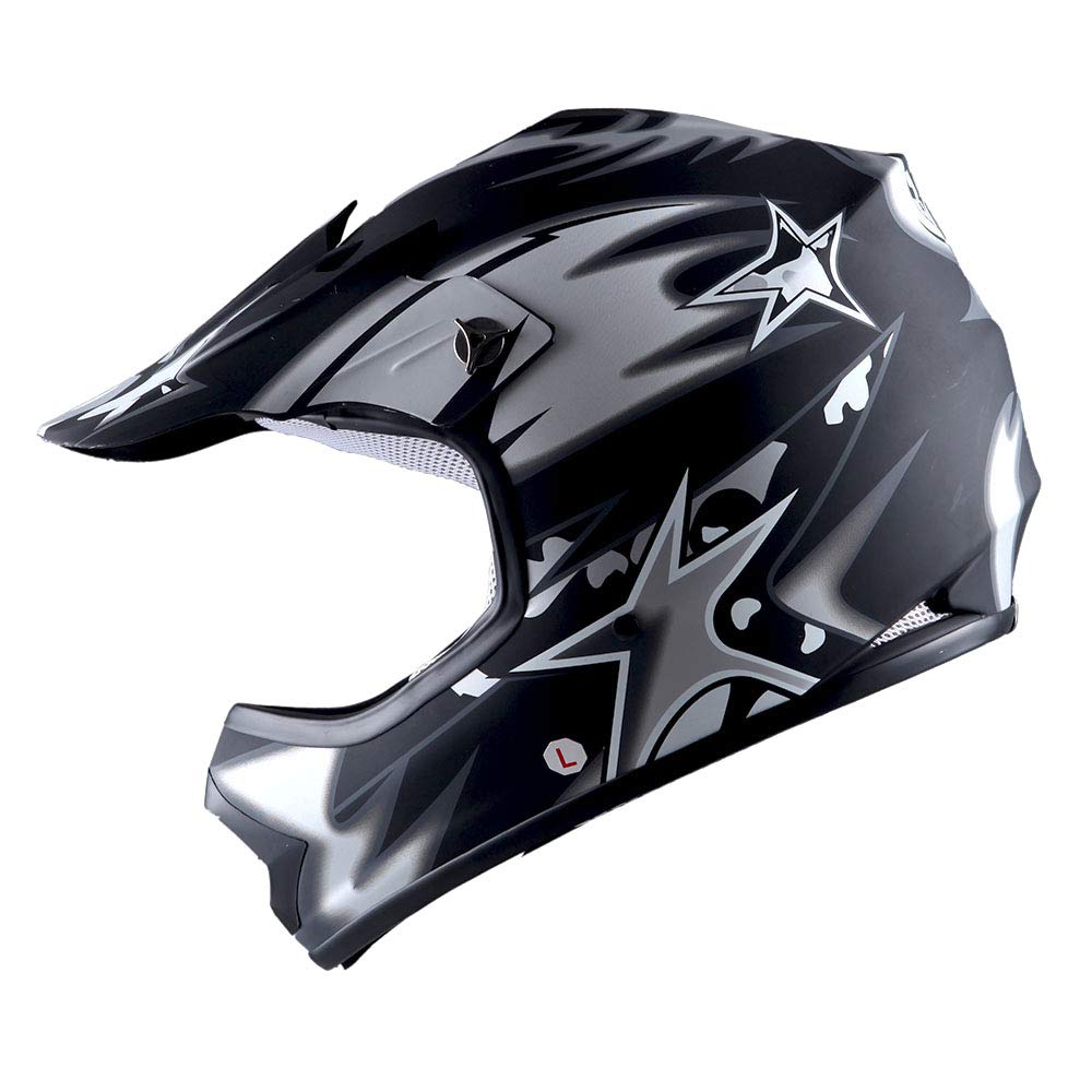 Foto 2 | Casco Wow Para Niños, Motocross, Bmx, Atv Star, Negro, Talla L - Venta Internacional.