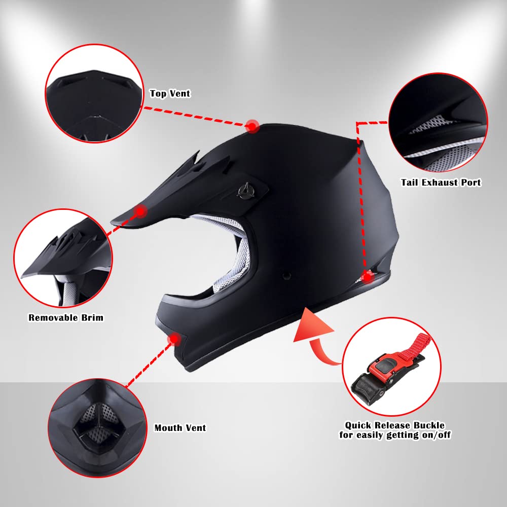 Foto 4 pulgar | Casco Wow Para Niños, Motocross, Bmx, Atv Star, Negro, Talla L - Venta Internacional.