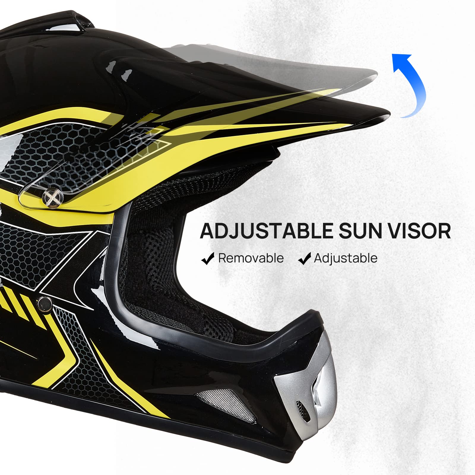 Foto 5 pulgar | Casco De Moto De Cross Ilm Bld-818 Para Jóvenes Y Niños, Cara Completa, Amarillo Dot - Venta Internacional.