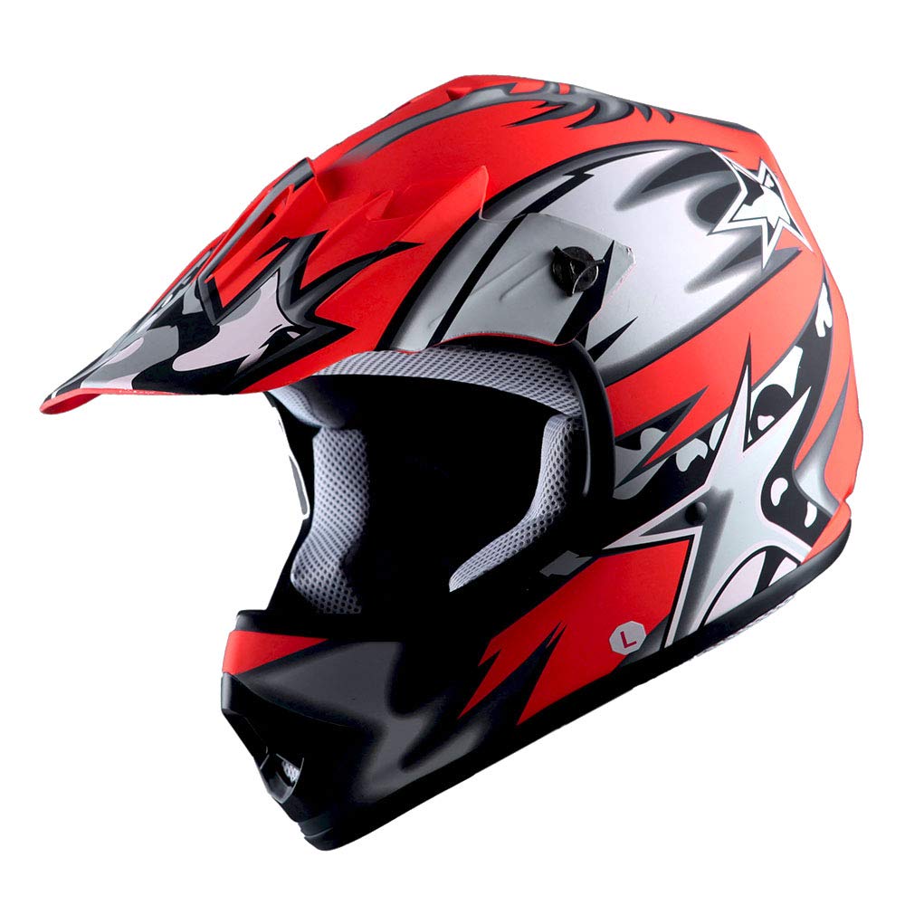 Foto 2 pulgar | Casco Wow Para Niños Y Jóvenes De Motocross Bmx Mx Atv Star, Rojo Mate - Venta Internacional.