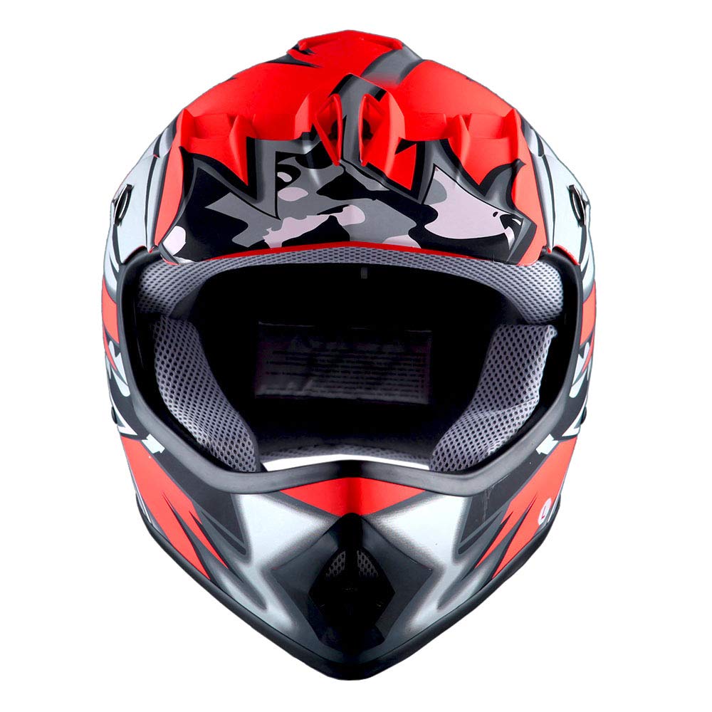 Foto 7 pulgar | Casco Wow Para Niños Y Jóvenes De Motocross Bmx Mx Atv Star, Rojo Mate - Venta Internacional.