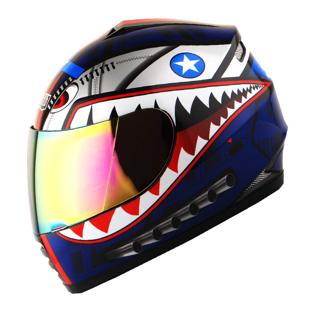 Foto 2 pulgar | Casco De Moto Wow Full Face Street Bike Bmx Para Niños, Azul - Venta Internacional.