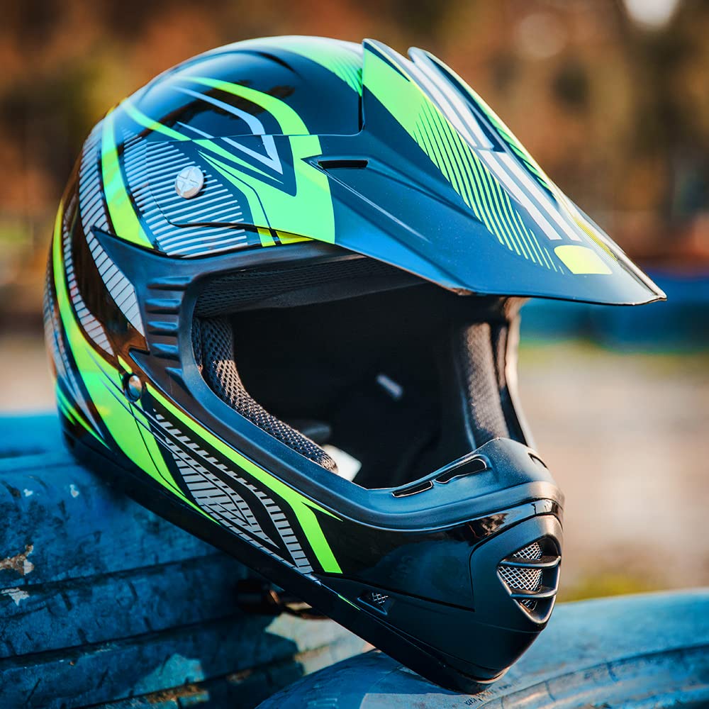 Foto 6 pulgar | Casco Ilm Youth Kids Atv Motocross B07 Verde/plateado Dot - Venta Internacional.