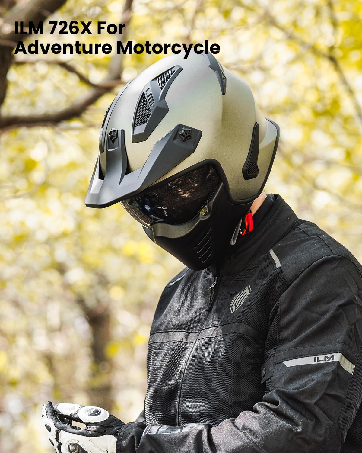 Foto 7 | Casco Ilm 726x Con Cara Abierta Para Motocicleta 3/4 Dot, Color Verde Medianoche - Venta Internacional.