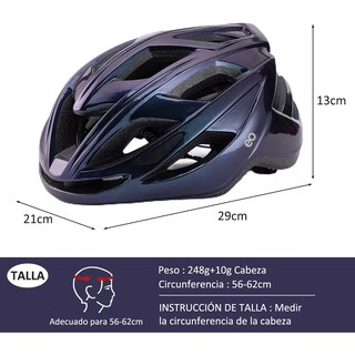 Foto 2 | Casco Bicicleta Ciclismo De Montaña Ajustable Con Gafas Purpura Camaleon Eo Safe Imports Esi-18691 Purpura