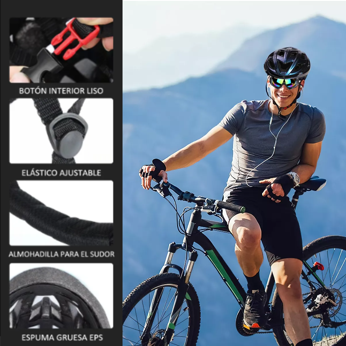 Foto 4 pulgar | Casco Bicicleta Ciclismo De Montaña Ajustable Con Gafas Purpura Camaleon Eo Safe Imports Esi-18691 Purpura