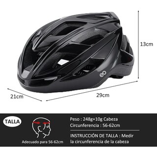 Foto 2 | Casco Bicicleta Ciclismo De Montaña Mtb Ajustable Con Gafas Eo Safe Imports Esi-18690 Negro