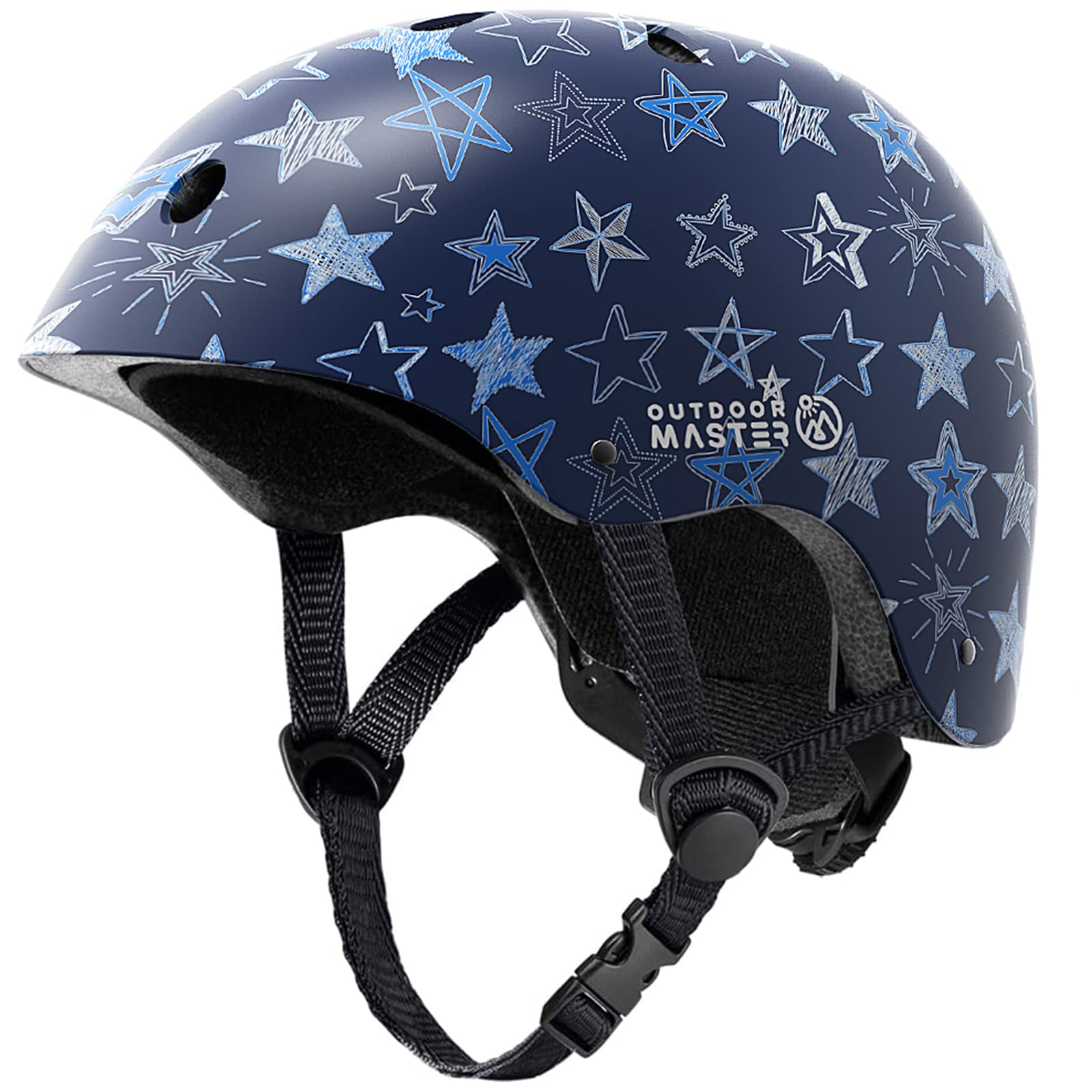 Foto 1 | Casco De Bicicleta Outdoormaster Para Jóvenes Y Niños Con Estrellas Azules, Talla M - Venta Internacional.