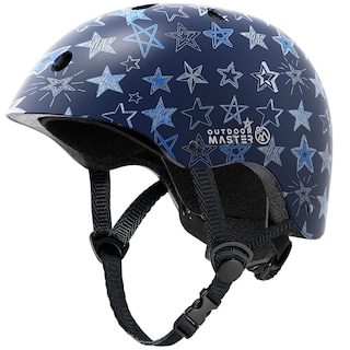 Foto 1 | Casco De Bicicleta Outdoormaster Para Jóvenes Y Niños Con Estrellas Azules, Talla M - Venta Internacional.
