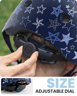 Foto 3 | Casco De Bicicleta Outdoormaster Para Jóvenes Y Niños Con Estrellas Azules, Talla M - Venta Internacional.