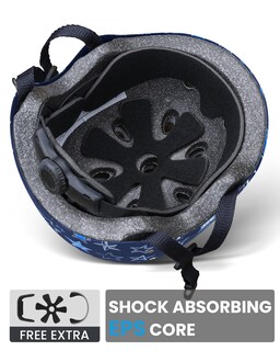 Foto 4 | Casco De Bicicleta Outdoormaster Para Jóvenes Y Niños Con Estrellas Azules, Talla M - Venta Internacional.
