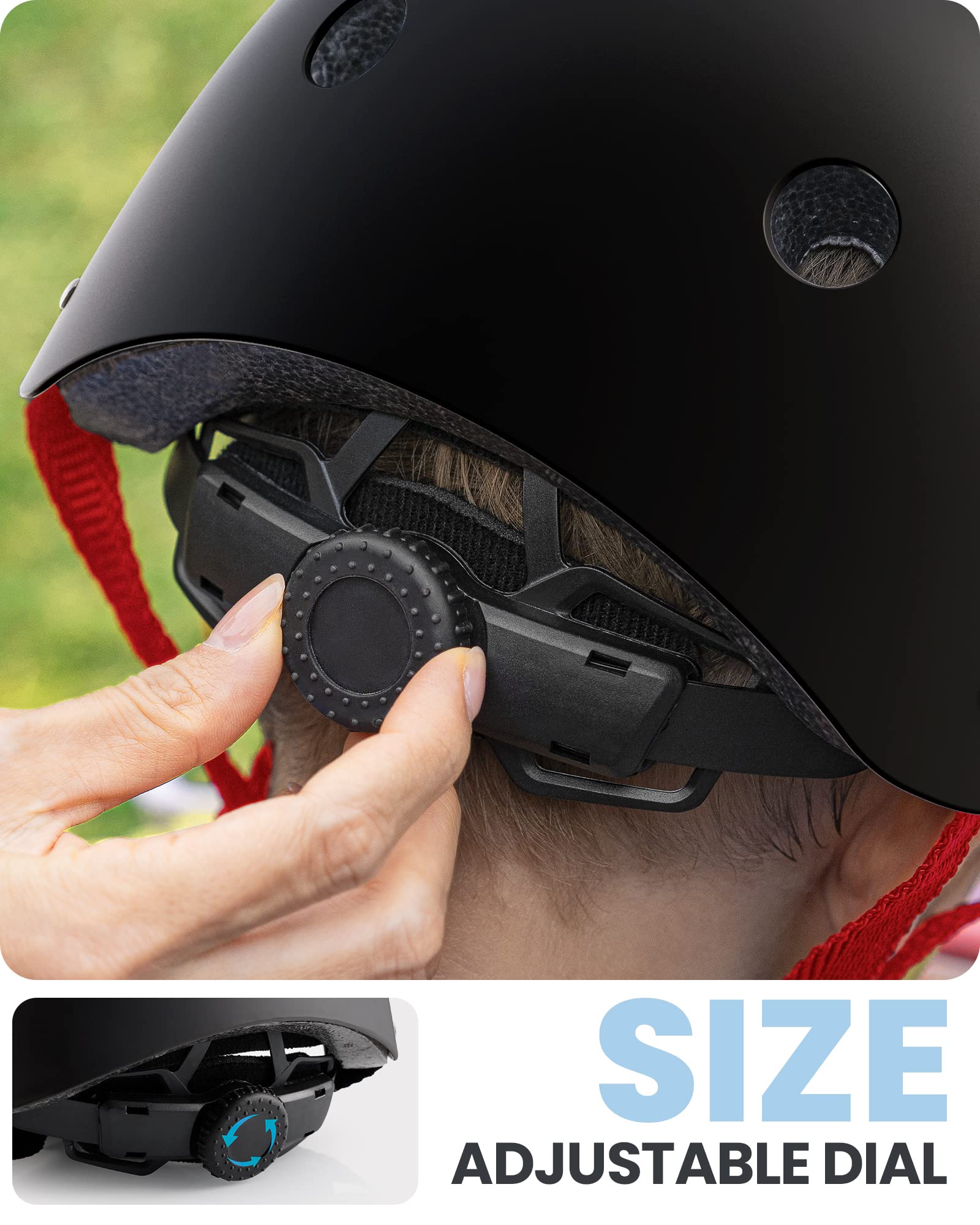 Foto 4 pulgar | Casco De Bicicleta Outdoormaster Para Jóvenes Y Niños, Ajustable, Negro Y Rojo - Venta Internacional.