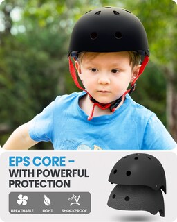Foto 5 | Casco De Bicicleta Outdoormaster Para Jóvenes Y Niños, Ajustable, Negro Y Rojo - Venta Internacional.