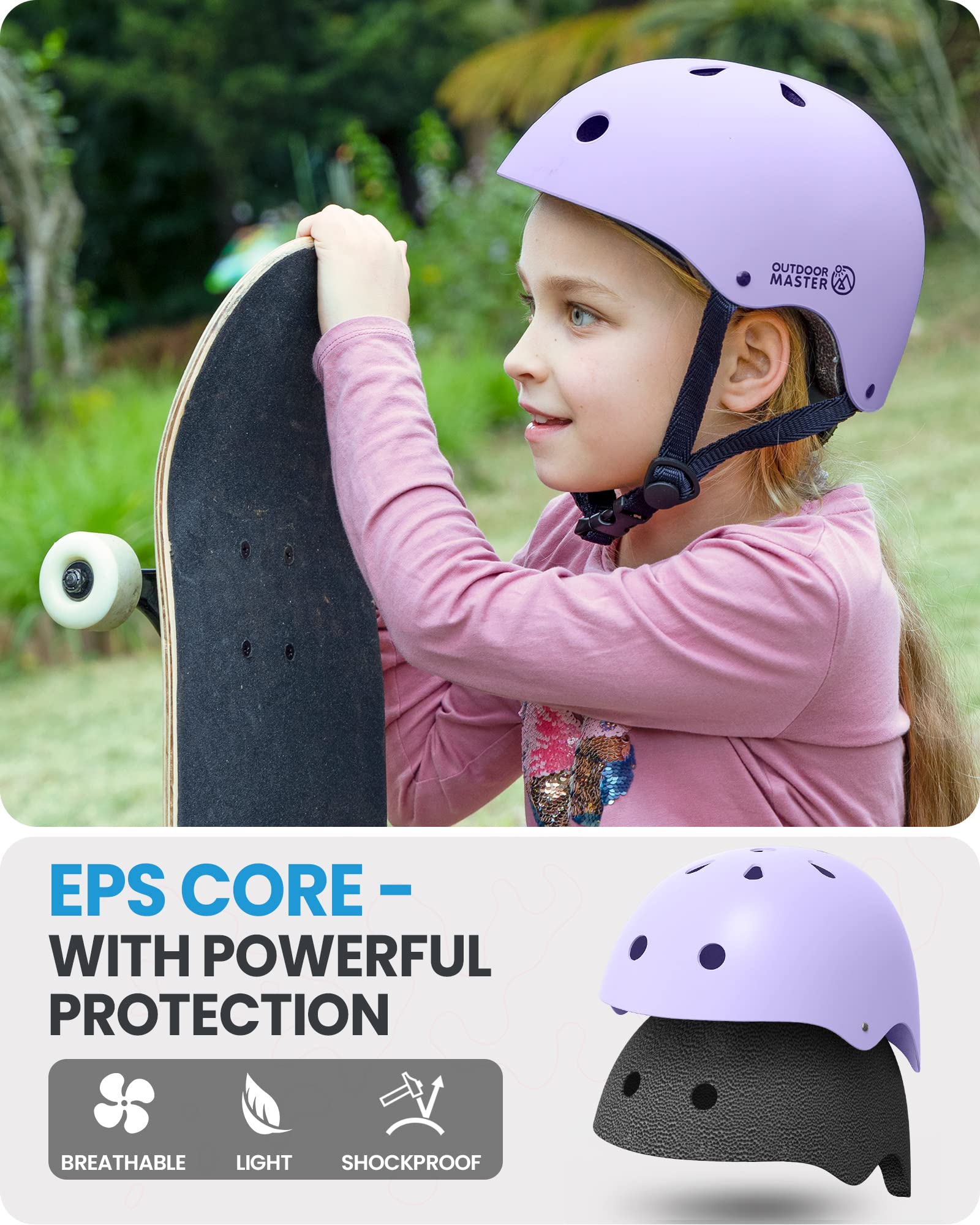 Foto 6 pulgar | Casco Outdoormaster Para Jóvenes Y Niños, Color Morado, Talla M - Venta Internacional.