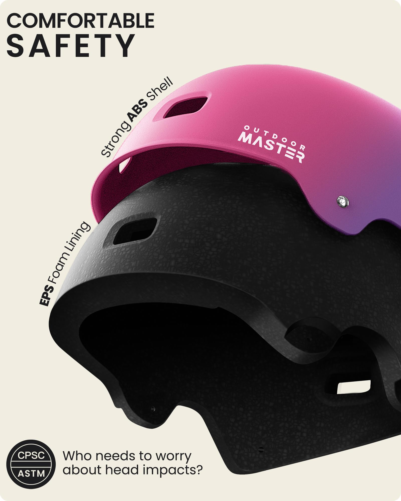 Foto 3 pulgar | Casco Outdoormaster Skateboard Cycling Sorbet L Para Niños - Venta Internacional.