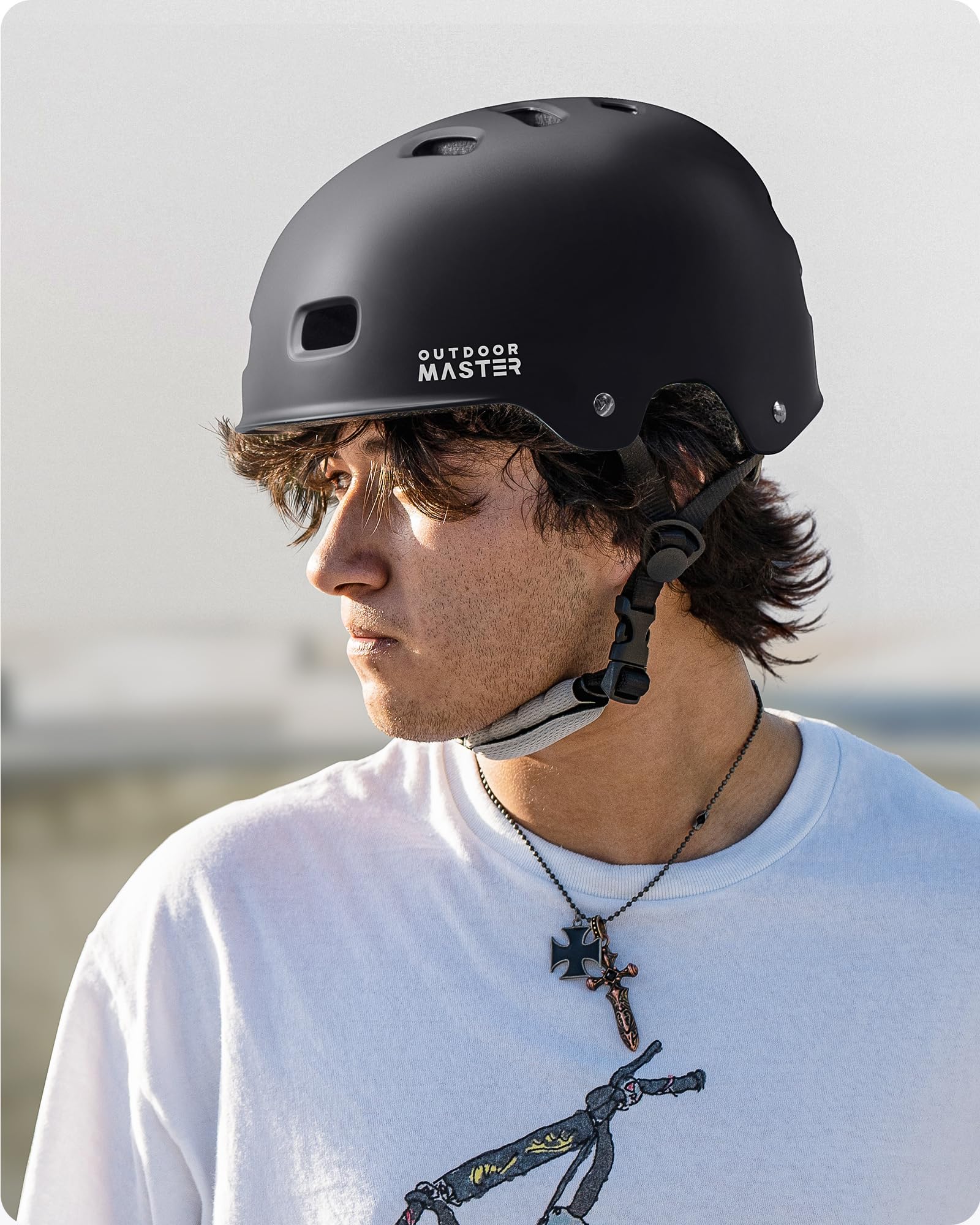 Foto 5 | Casco Outdoormaster Skateboard Cycling Negro Xl Para Niños - Venta Internacional.