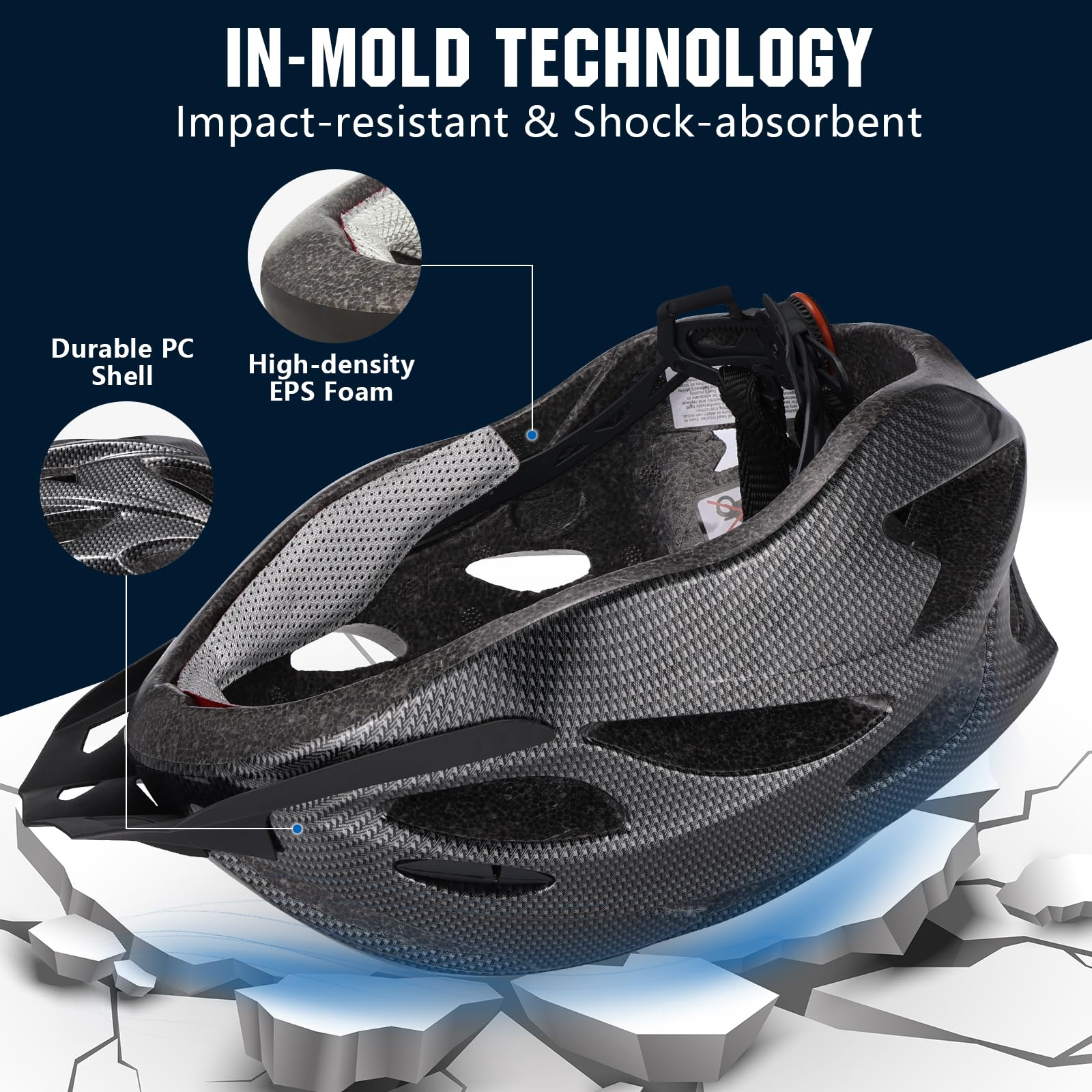 Foto 3 pulgar | Casco De Bicicleta Zacro Ligero Para Adultos Con Visera Solar Desmontable - Venta Internacional.
