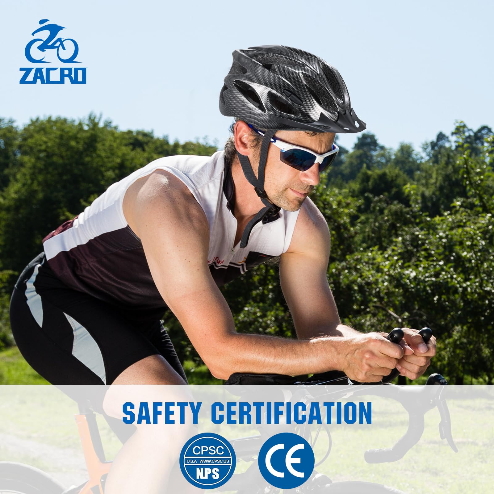 Foto 7 pulgar | Casco De Bicicleta Zacro Ligero Para Adultos Con Visera Solar Desmontable - Venta Internacional.