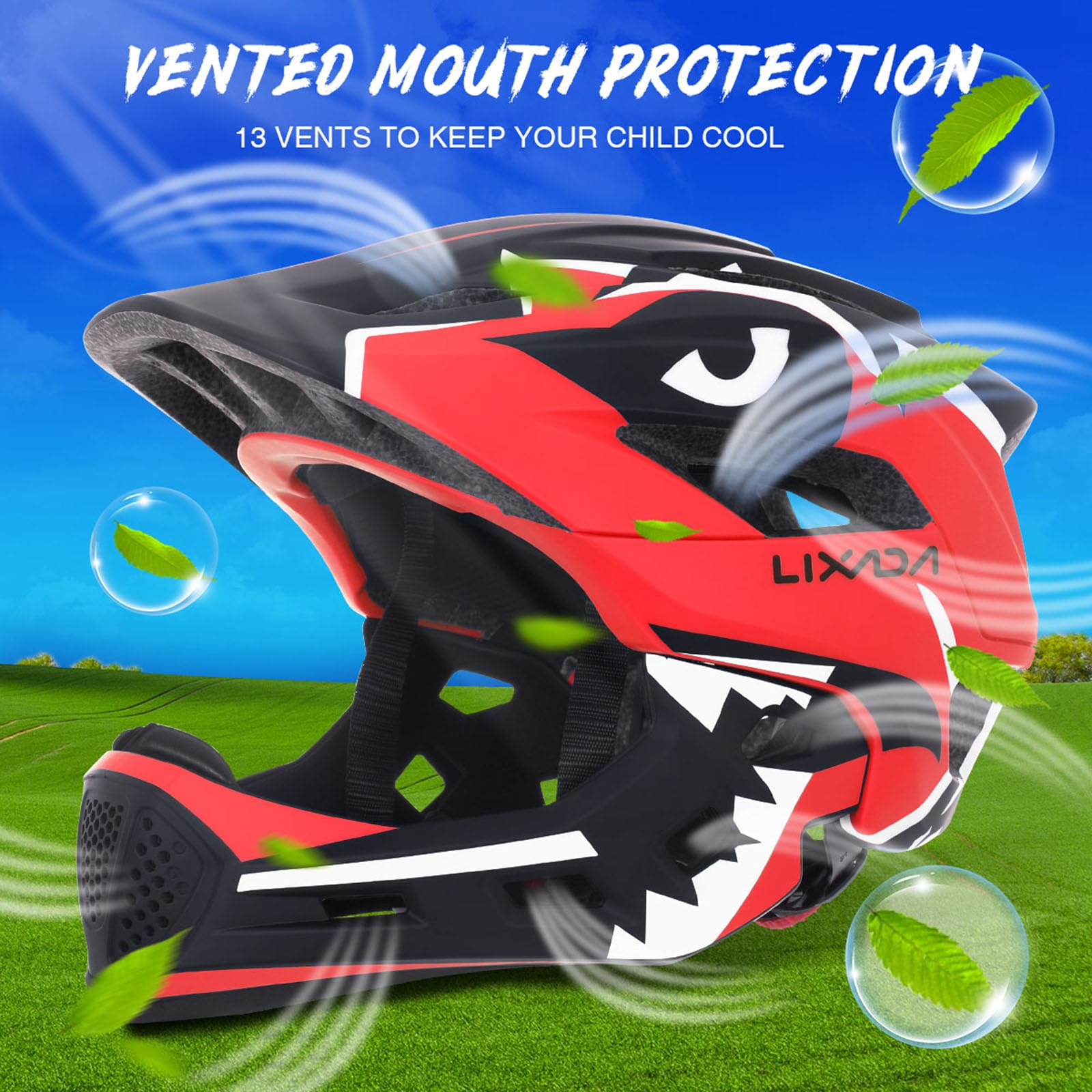 Foto 4 pulgar | Casco Lixada Para Niños, Ajustable, Desmontable, Integral, Azul - Venta Internacional.
