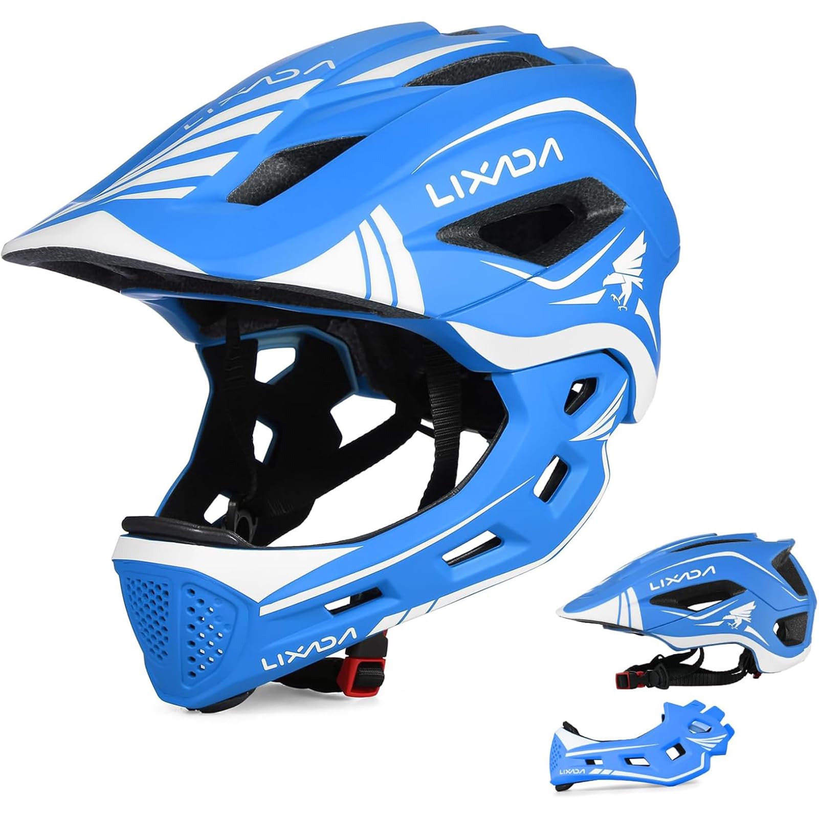 Foto 2 pulgar | Casco De Ciclismo Lixada Para Niños, Desmontable, De Cara Completa, De 52 A 58 Cm - Venta Internacional.