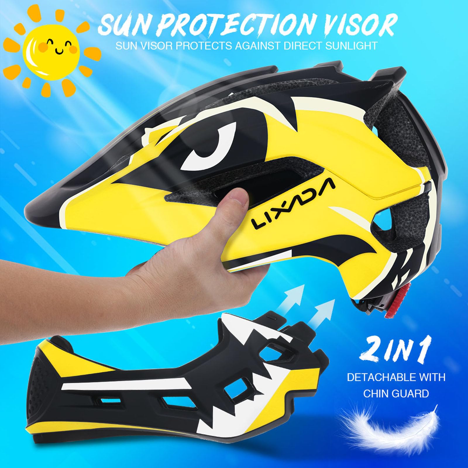 Foto 2 | Casco Lixada Para Niños, Ajustable, Desmontable, Integral, Azul - Venta Internacional.