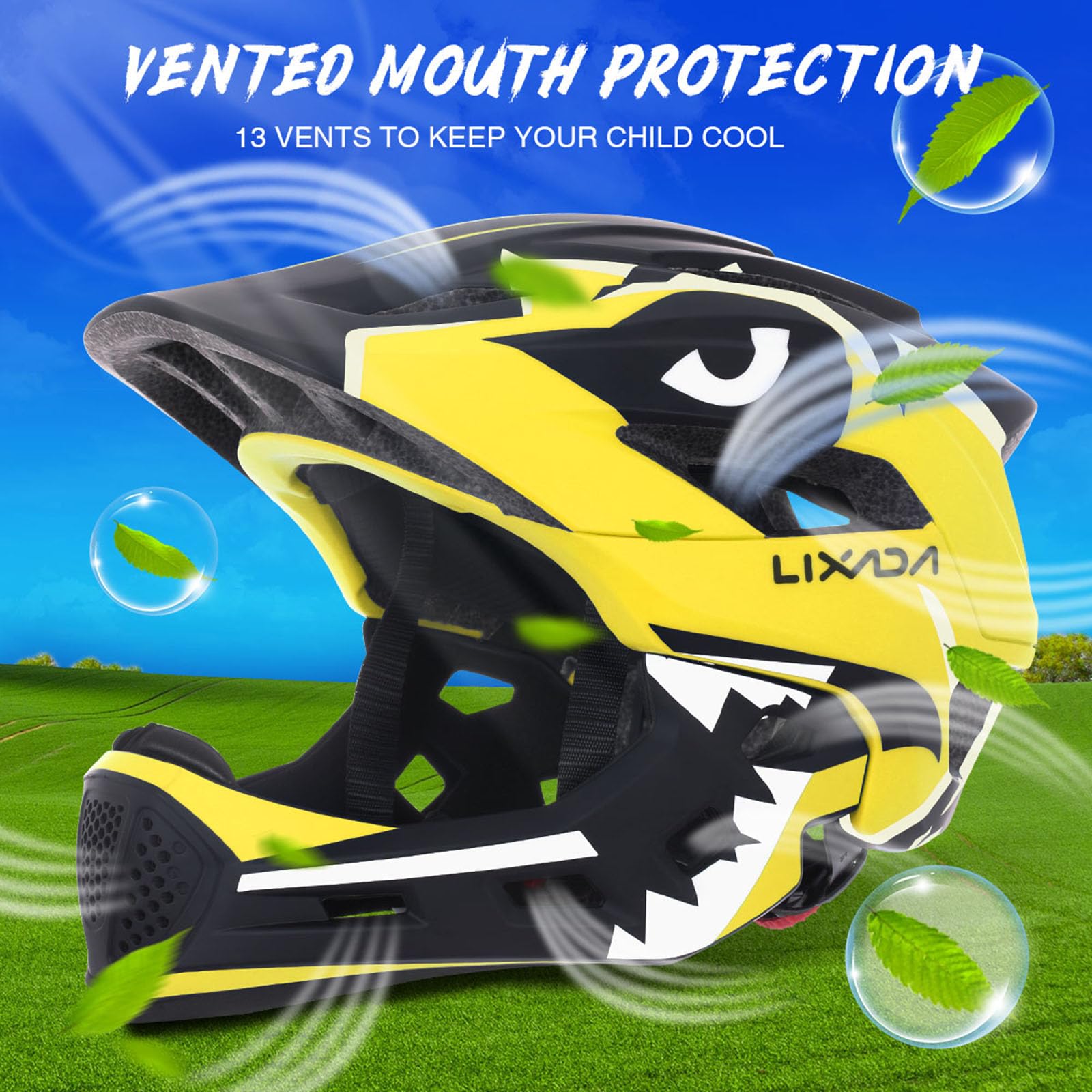 Foto 3 | Casco Lixada Para Niños, Ajustable, Desmontable, Integral, Azul - Venta Internacional.