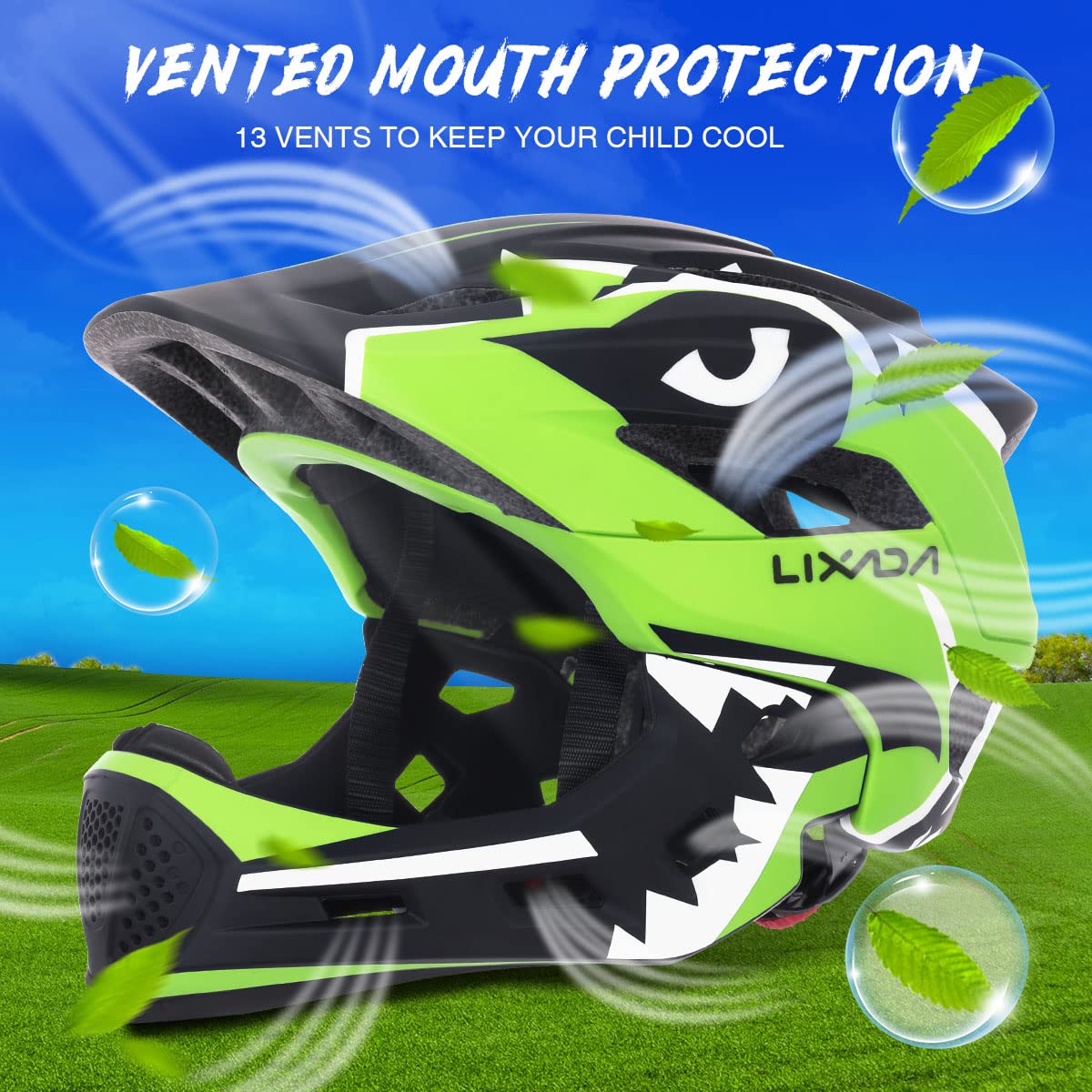 Foto 3 | Casco De Bicicleta Lixada Para Niños, Ajustable, Desmontable, Integral, Azul - Venta Internacional.