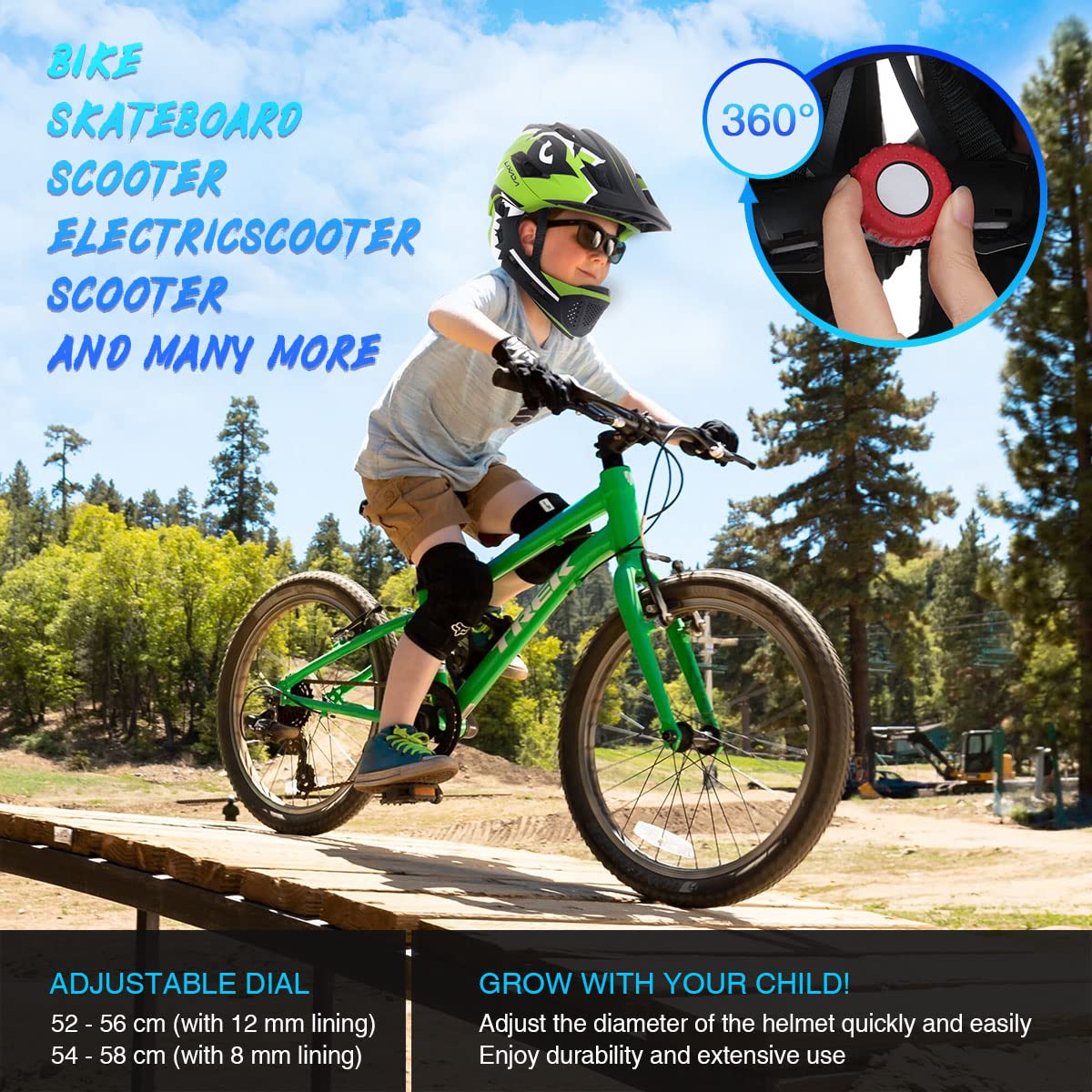 Foto 7 pulgar | Casco De Bicicleta Lixada Para Niños, Ajustable, Desmontable, Integral, Azul - Venta Internacional.