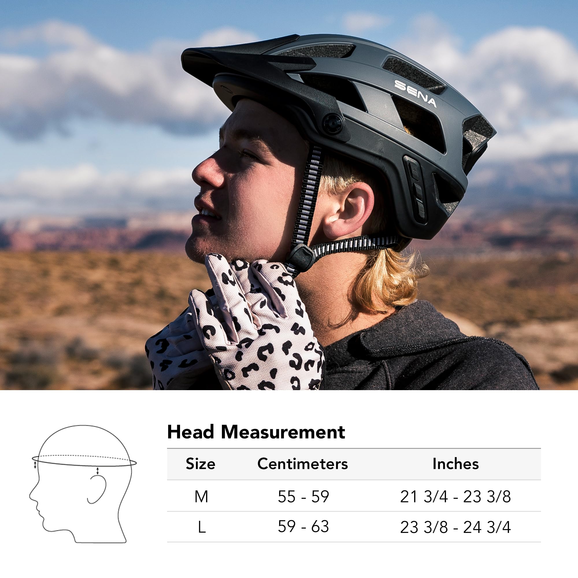 Foto 5 pulgar | Casco De Bicicleta De Montaña Sena M1 Evo Smart Black Matte Large - Venta Internacional.