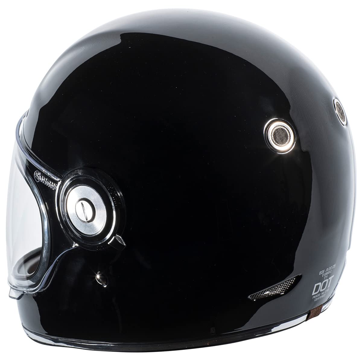 Foto 3 pulgar | Casco De Moto Torc T 105:24, Retro, Integral, Negro Brillante - Venta Internacional.