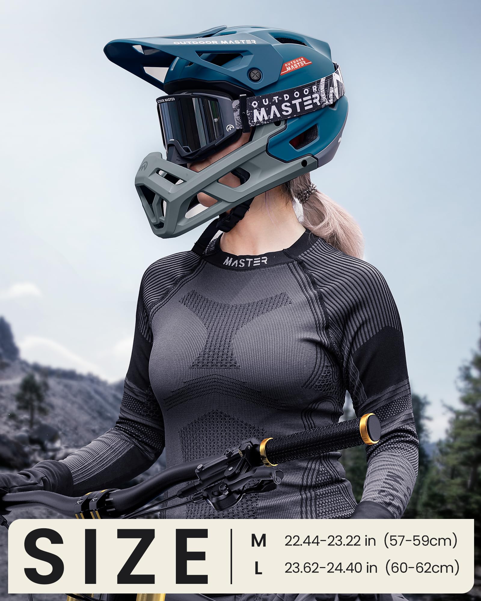 Foto 7 pulgar | Casco Para Bicicleta De Montaña Outdoormaster Grizzly Azure Blue M - Venta Internacional.