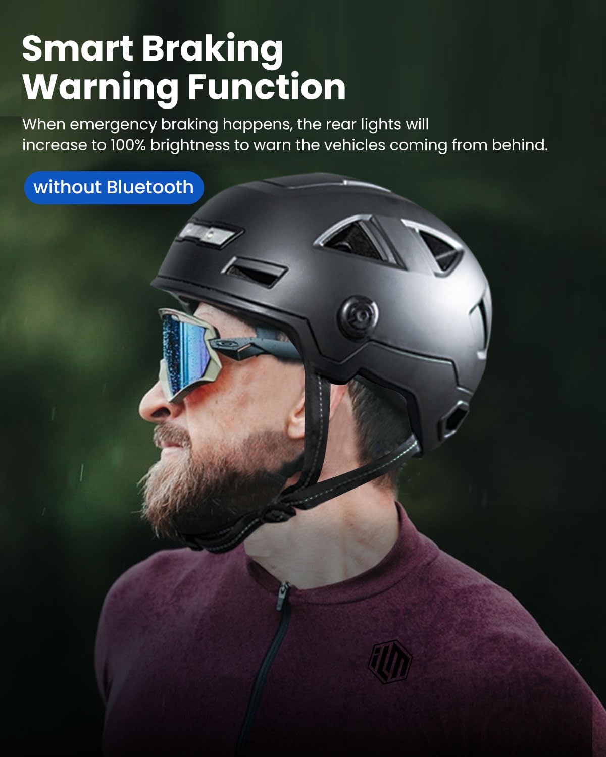 Foto 3 | Casco De Bicicleta Inteligente Ilm Con Control De Luz Led De Advertencia De Freno Nta8776 - Venta Internacional.