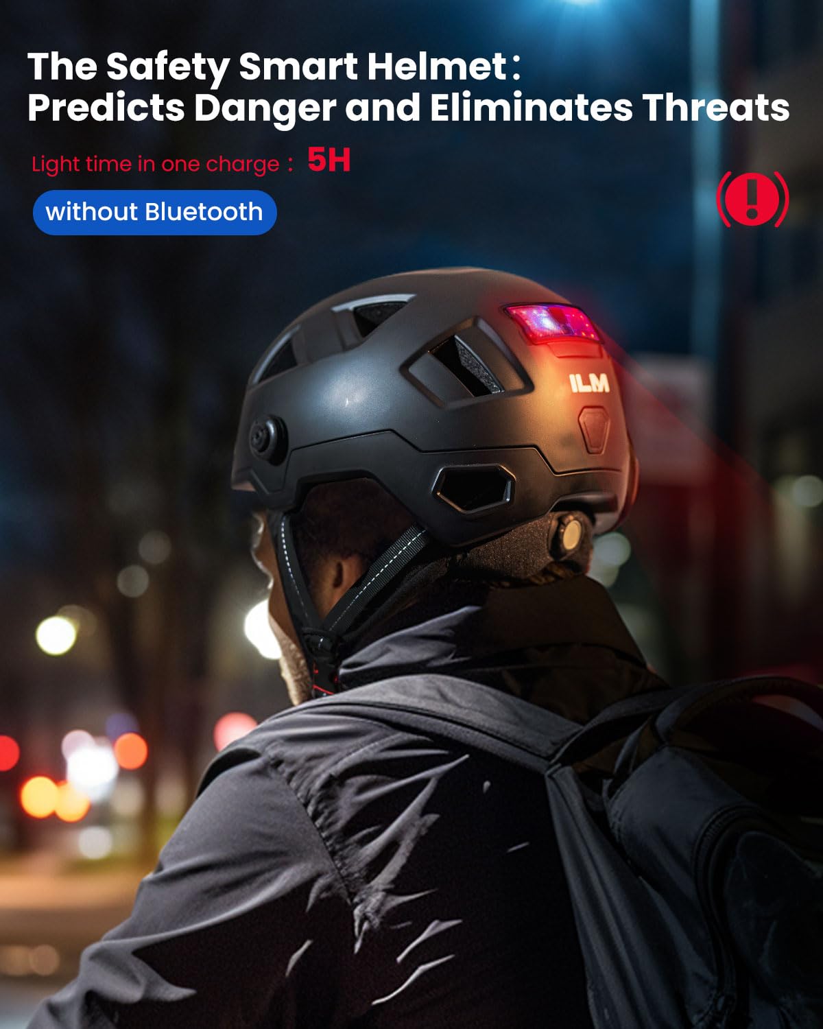 Foto 7 | Casco De Bicicleta Inteligente Ilm Con Control De Luz Led De Advertencia De Freno Nta8776 - Venta Internacional.