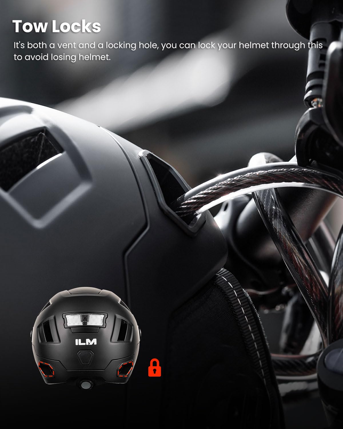 Foto 5 | Casco De Bicicleta Inteligente Ilm Nta8776 Ce Cpsc Triple Cert. Xxl Negro - Venta Internacional.