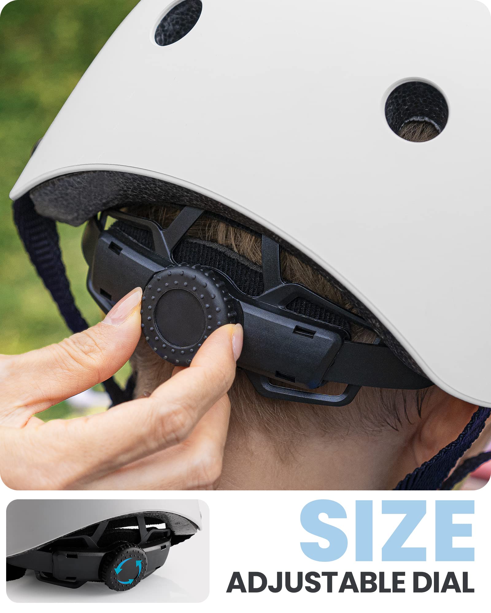 Foto 4 pulgar | Casco De Bicicleta Outdoormaster Para Jóvenes Y Niños Ajustable Blanco M - Venta Internacional.