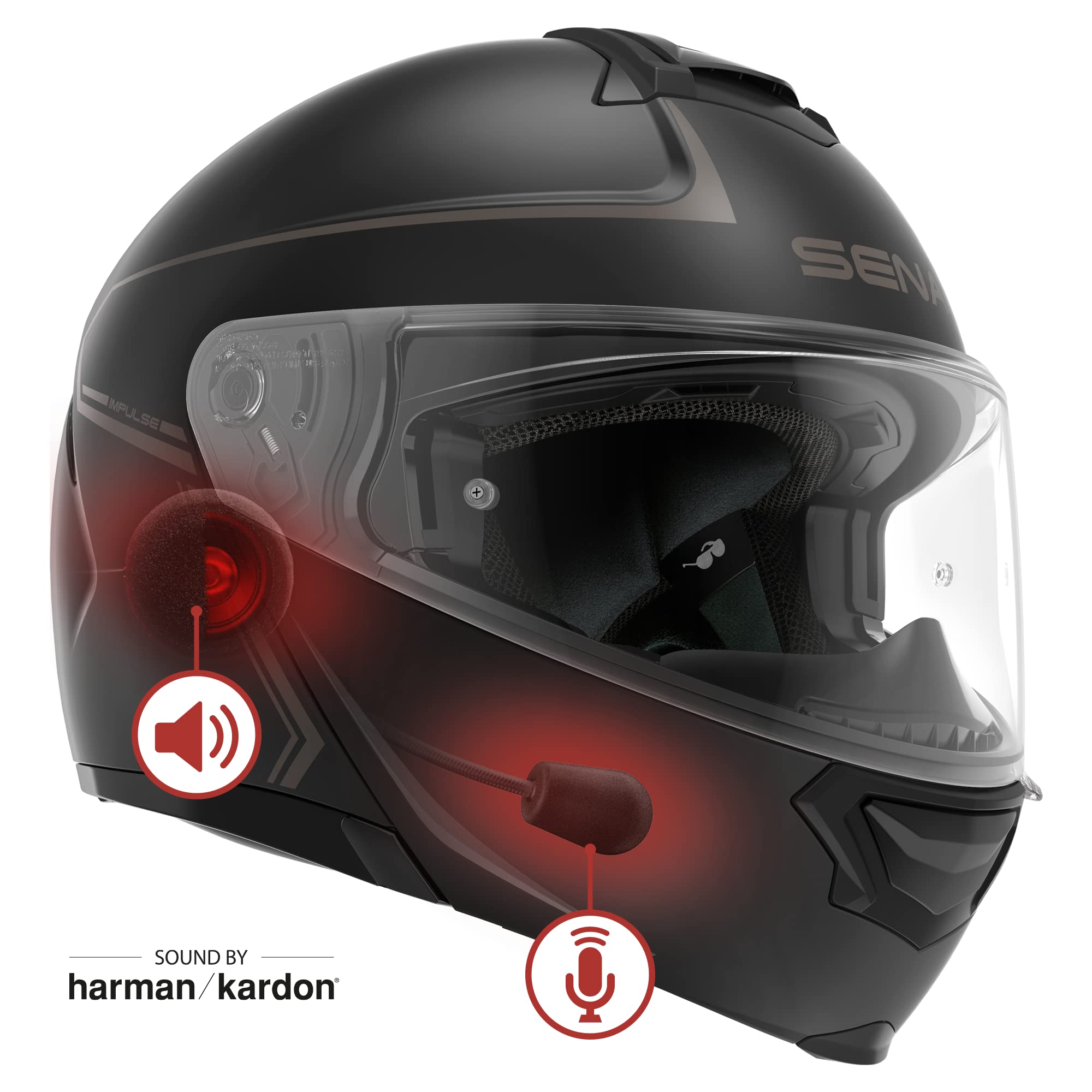 Foto 2 | Casco Sena Impulse Dot Modular Bluetooth Harman Kardon - Venta Internacional.