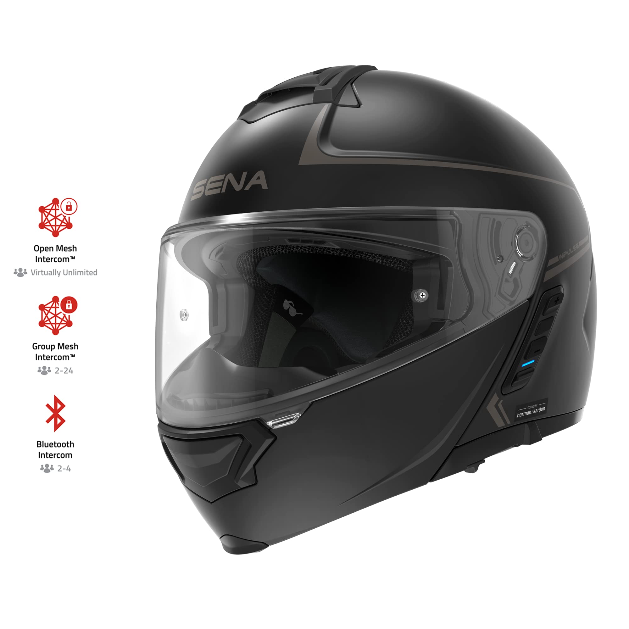 Foto 3 | Casco Sena Impulse Dot Modular Bluetooth Harman Kardon - Venta Internacional.