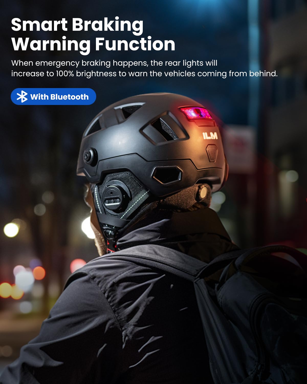 Foto 7 | Casco De Bicicleta Inteligente Ilm Nta8776 Ce Cpsc, Luz De Freno Bluetooth - Venta Internacional.