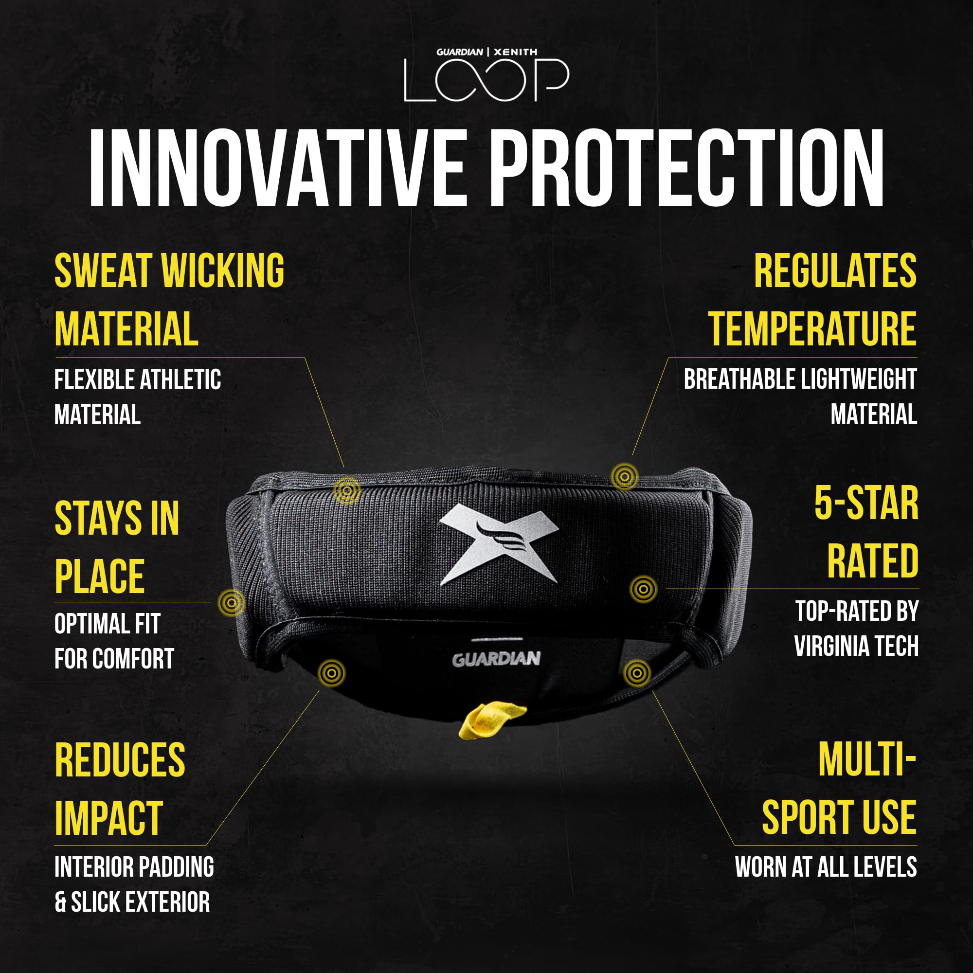Foto 3 | Headgear Guardian Xenith Loop Soft-shell Anti-tackle  Negro - Venta Internacional.