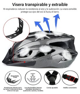 Foto 2 | Casco para Ciclista Xtellar 57-63 cm Negro