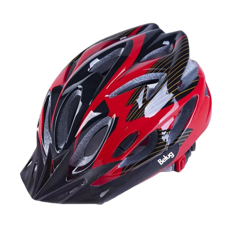 Foto 2 pulgar | Casco De Bicicleta+lentes+máscara+luz Trasera+guantes Color Rojo Talla M Belug
