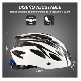 Foto 4 | Casco De Bicicleta Adulto Ciclismo Casco+gafas+mascara+bolso Blanco 58-63 Cm Belug
