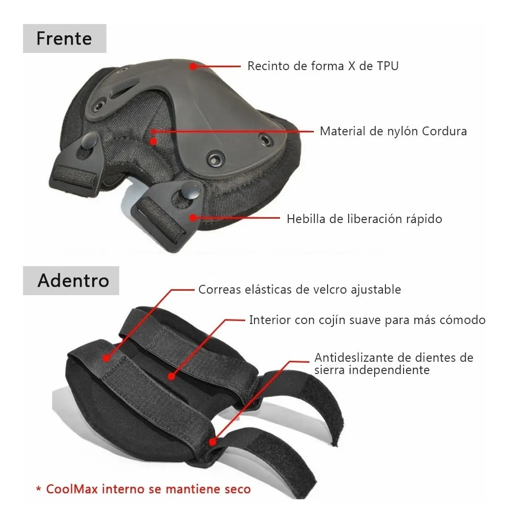 Foto 4 pulgar | Rodillera y Codera Táctica Militar Malubero para Bicicleta